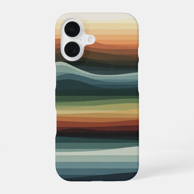 Coque iPhone 16 Abstract Geometric Hills (Verso)