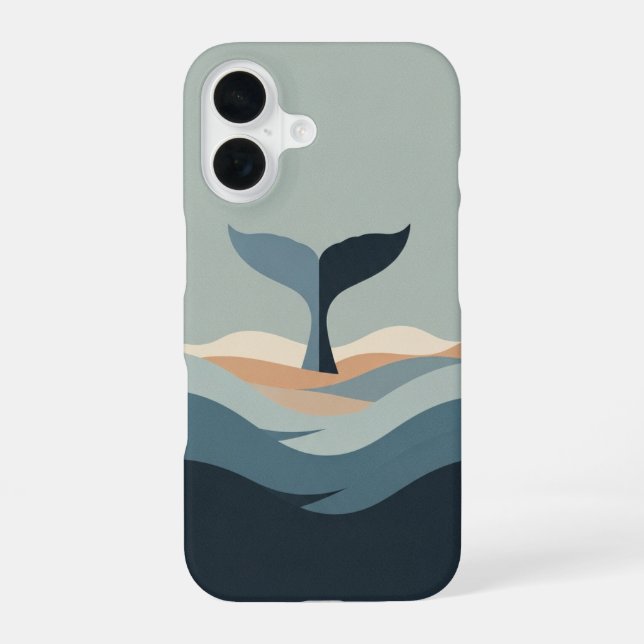Coque iPhone 16 Abstract Retro Whale Tail (Verso)