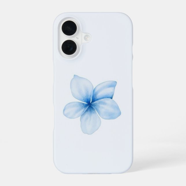 Coque iPhone 16 Aesthetic baby blue flower  (Verso)