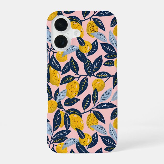 Coque iPhone 16 Aesthetic Summer Lemon Pattern iPhone Case (Verso)