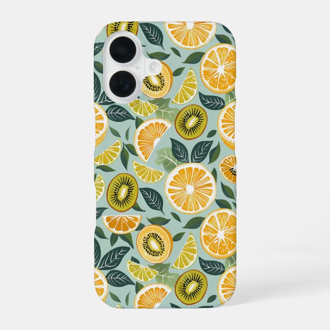 Coque iPhone 16 Aesthetic Summer Lemon Pattern iPhone Case (Verso)