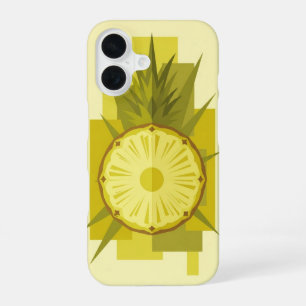 Coque iPhone 16 Ananas Vintage sur Bloc