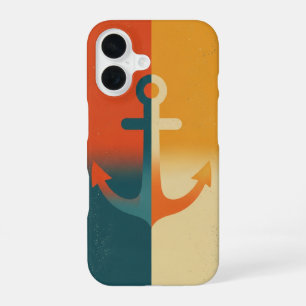 Coque iPhone 16 Ancre minimaliste rétro
