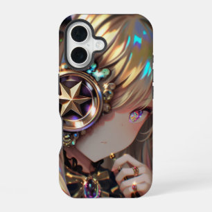 Coque iPhone 16 Anime Steampunk Horned Beauté avec Star Monocle