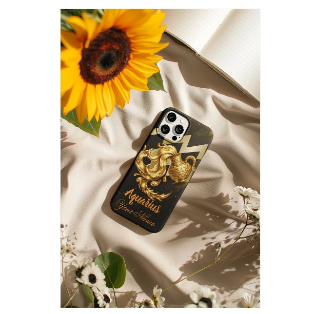 Coque iPhone 16 Aquarius Case-Mate iPhone Barely There (Unpredictable. Unapologetic. Aquarius. Customizable for your name!)