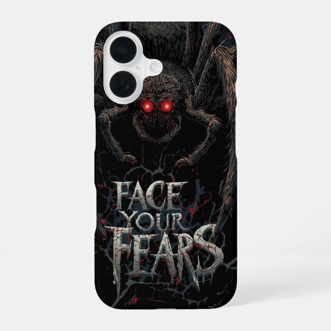 Coque iPhone 16 Araignée de nuit - Illustration d'horreur noire (Verso)