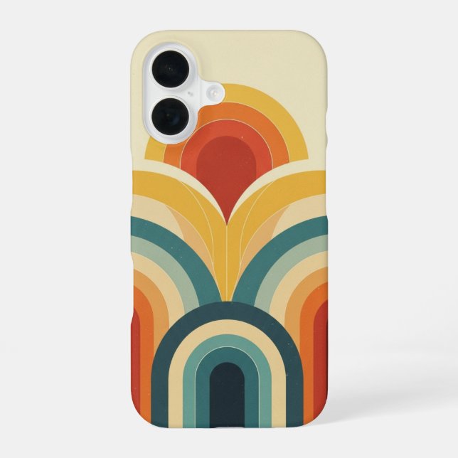 Coque iPhone 16 Arches de Vagues Rétro (Verso)