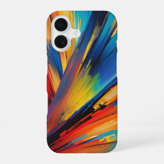 Coque iPhone 16 Art moderne à brosse dynamique