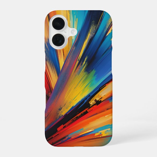 Coque iPhone 16 Art moderne à brosse dynamique (Verso)