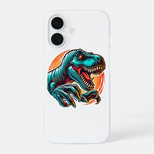 Coque iPhone 16 Attaque Epic Dino pré-historique T-Rex (Verso)