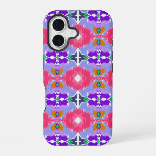 Coque iPhone 16 Aurore Vive Kaléidoscope Fleur Électrique