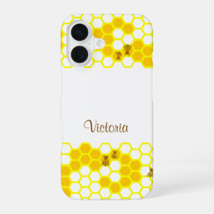 Coque iPhone 16 Autocollant rond personnalisé en nid d'abeille 3"