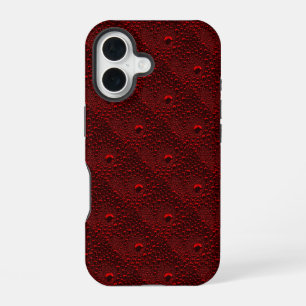 Coque iPhone 16 Baisses d'eau sur le métal Crimson