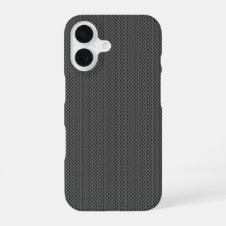 Coque iPhone 16 Base noire de fibres de carbone