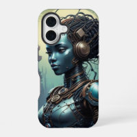 Beau robot de loin dans le futur