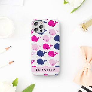 Coque iPhone 16 Beaux Baleines, Motif De Baleines, Votre Nom