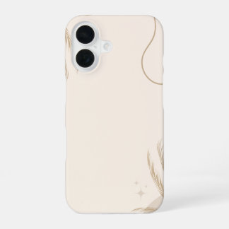Coque iPhone 16 Beige Brown Aesthetic Floral Linktree Background |