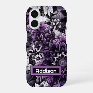 Coque iPhone 16 Blooms Mystiques Violets