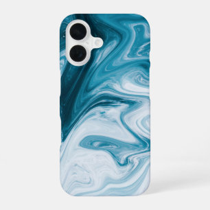 Coque iPhone 16 Blue Beach Waves Abstract