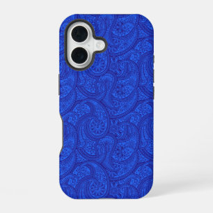 Coque iPhone 16 Blue Paisley