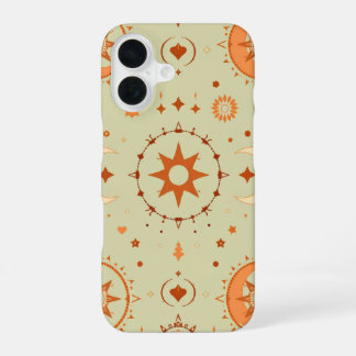 Coque iPhone 16 Boho Céleste | Astrologie Vert Menthe Soleil & Lun