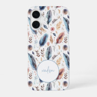 Boho Floral Personnalisé à l'Aquarelle avec Plume