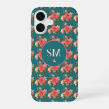 Boho rose Floral Personnaliser Monogramme