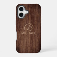Bois à grain de bois personnalisé avec monogramme 