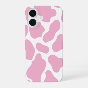 Coque iPhone 16 Boîtier iPhone 16 imprimé vache rose et blanc