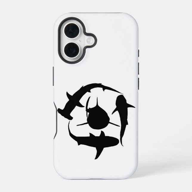 Coque iPhone 16 Boîtier téléphonique requin (Verso)