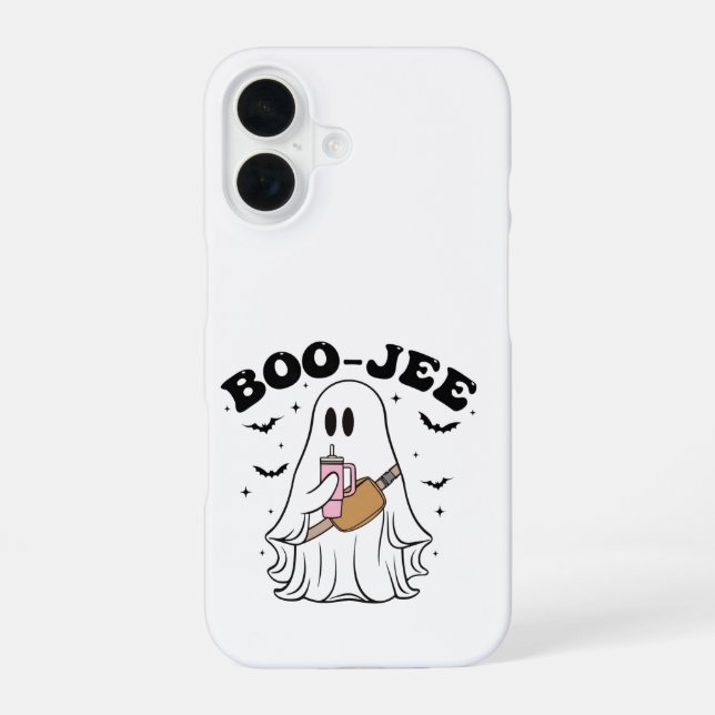 Coque iPhone 16 BOO-JEE Ghost Halloween Cute Phone Case (Verso)
