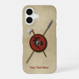 Coque iPhone 16 Bouclier Et Armes De Corbeau Viking