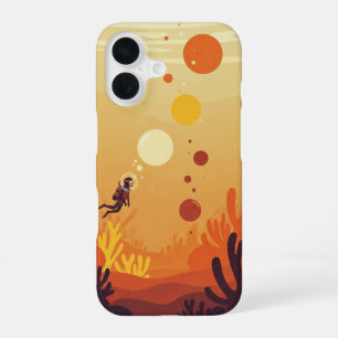 Coque iPhone 16 Bulles Rétro Sous-Marines
