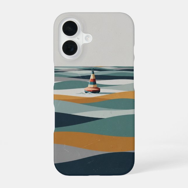 Coque iPhone 16 Buoy on Geometric Waves (Verso)