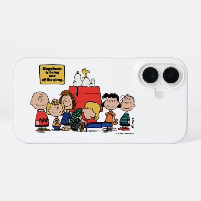 Coque iPhone 16 cacahuètes | Le bonheur est d'être l'un des gangs (Verso Horizontal)