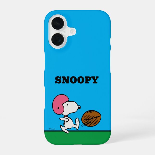 Coque iPhone 16 cacahuètes | Snoopy Football Kicker (Verso)