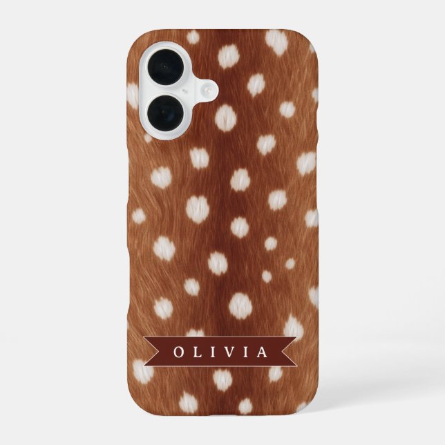 Coque iPhone 16 Cadeaux Personnalisés avec Impression de Cerf à l' (Verso)