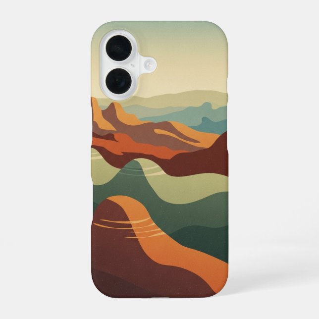 Coque iPhone 16 Canyons Anciens dans des Tons Chauds (Verso)