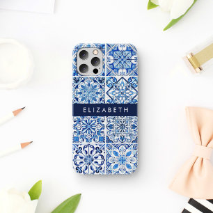 Coque iPhone 16 Carreaux méditerranéens, Portugais, Azulejo, Votre