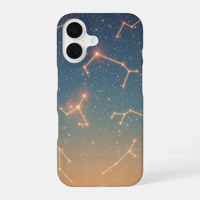 Coque iPhone 16 Carte de constellation rétro (Verso)