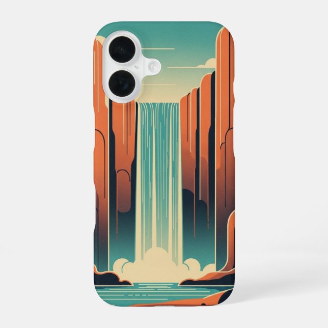 Coque iPhone 16 Cascade Mystique Rétro (Verso)