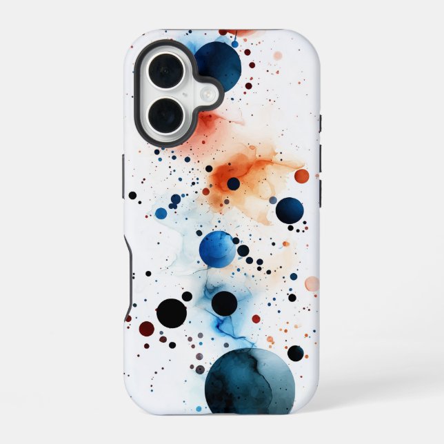 Coque iPhone 16 Céleste" - Aquarelle Téléphone Abstrait (Verso)