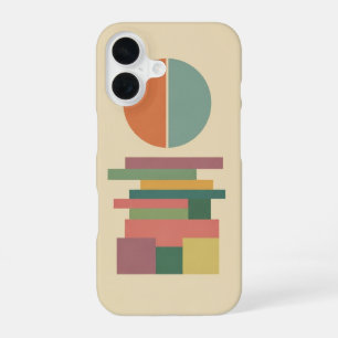 Coque iPhone 16 Cercle divisé rétro et blocs