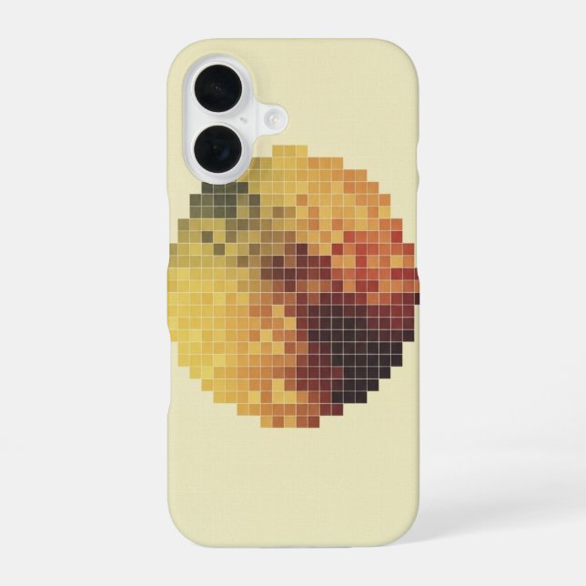 Coque iPhone 16 Cercle Pixelisé Rétro (Verso)