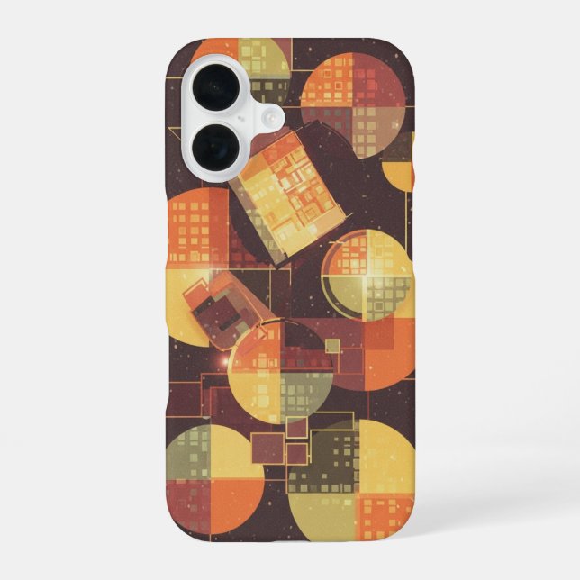 Coque iPhone 16 Cercles et Carrés d'Arcade (Verso)