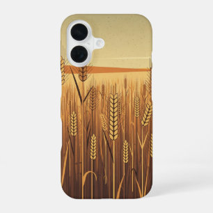 Coque iPhone 16 Champ de blé stylisé vintage