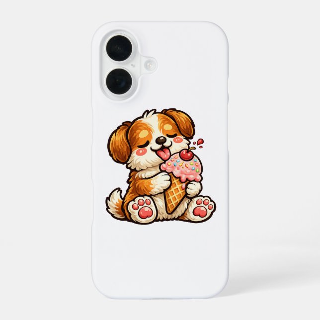 Coque iPhone 16 Chien de glace cool (Verso)