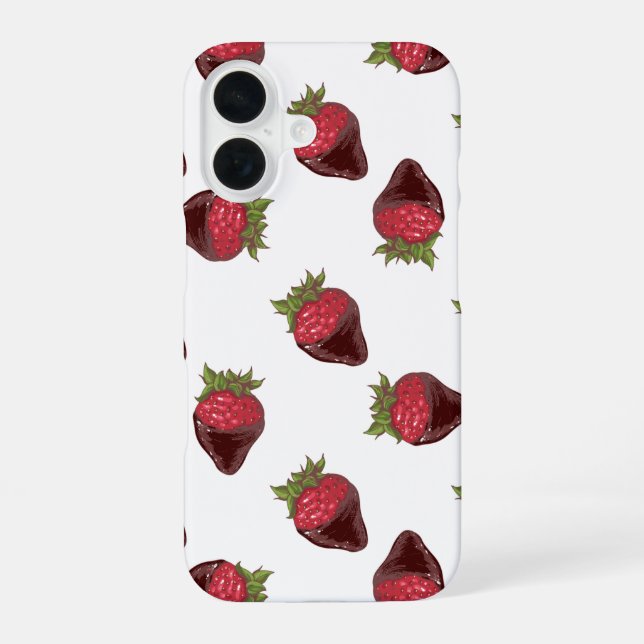 Coque iPhone 16 Chocolat aux fraises (Verso)