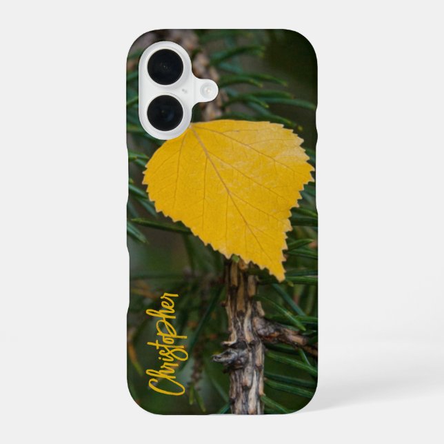 Coque iPhone 16 Chute Jaune Aspen Quitter Photo Personnalisée (Verso)