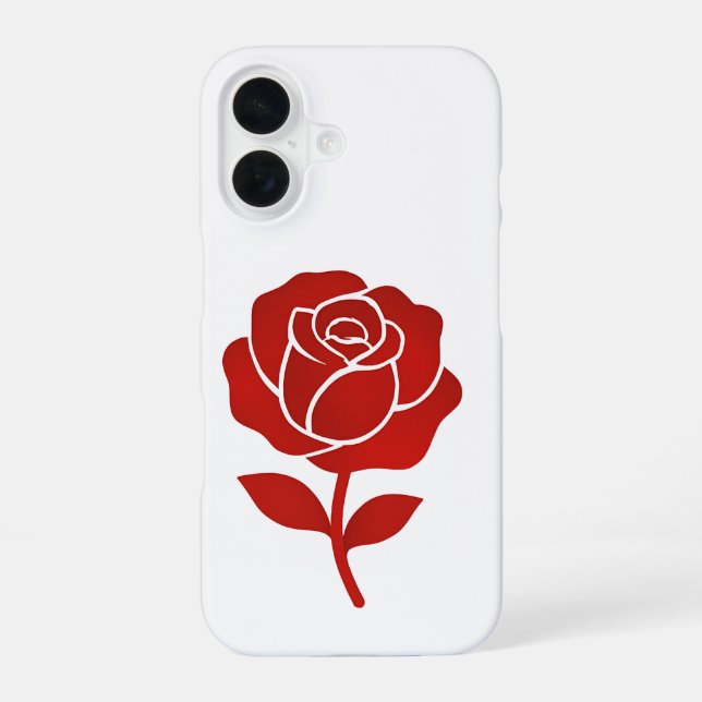 Coque iPhone 16 Classic Rose Emblem Forever Romantic Valentine day (Verso)